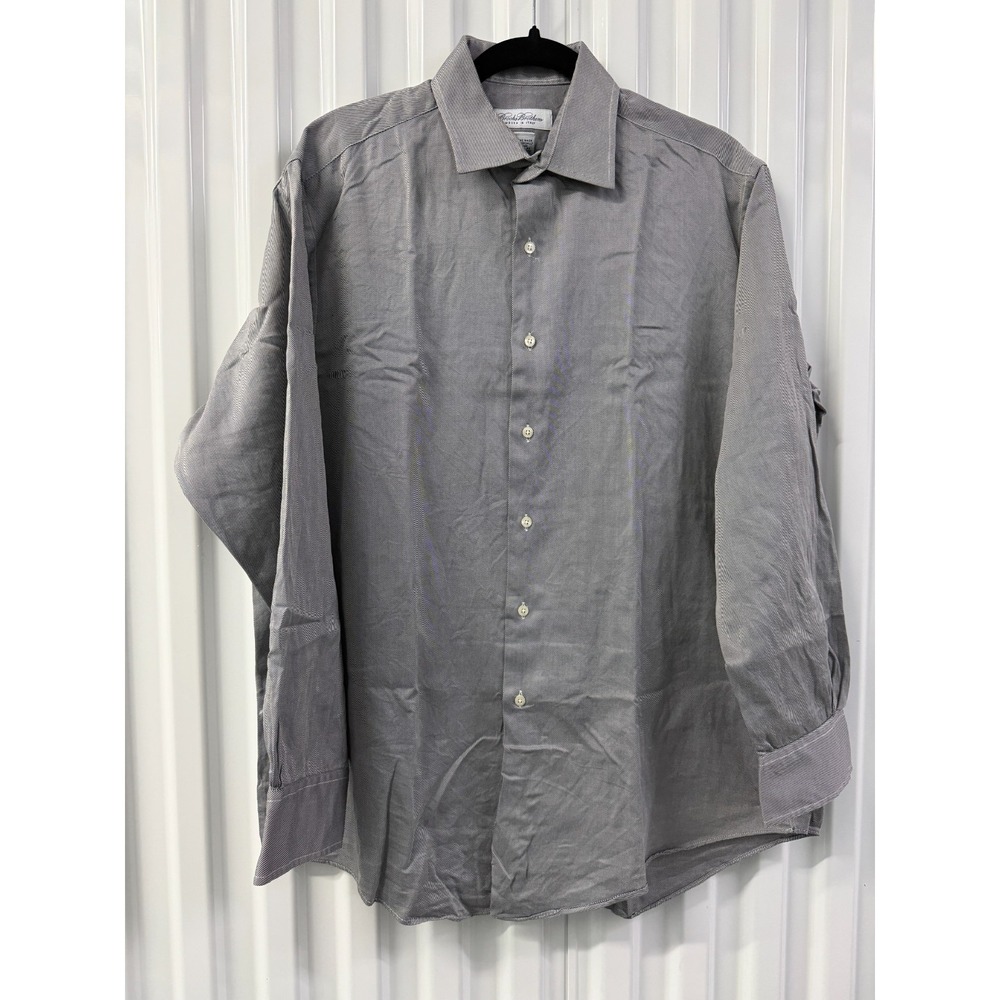 Brooks Brothers Mens Dress Shirt 16.5-34 Micro Stripe Cotton Long Sleeve 0129